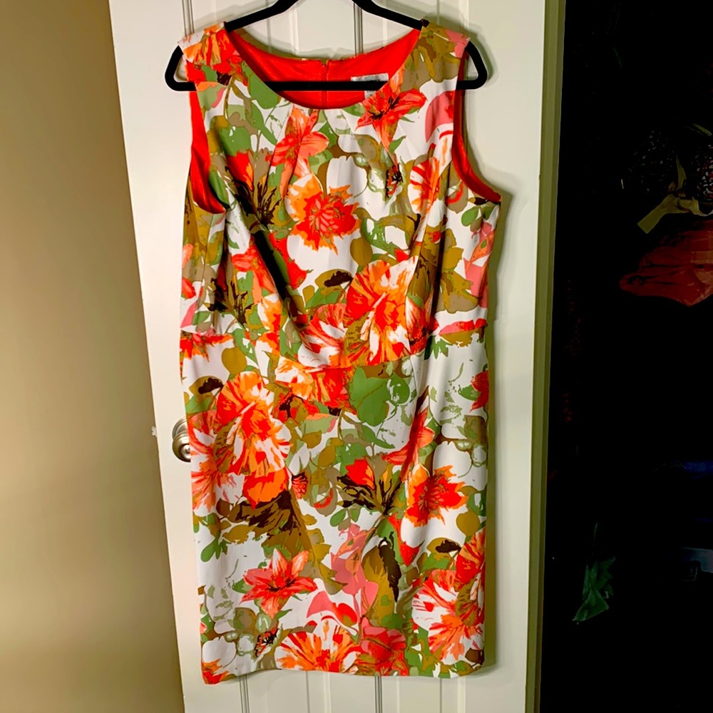 DressBarn floral sheath dress size 18